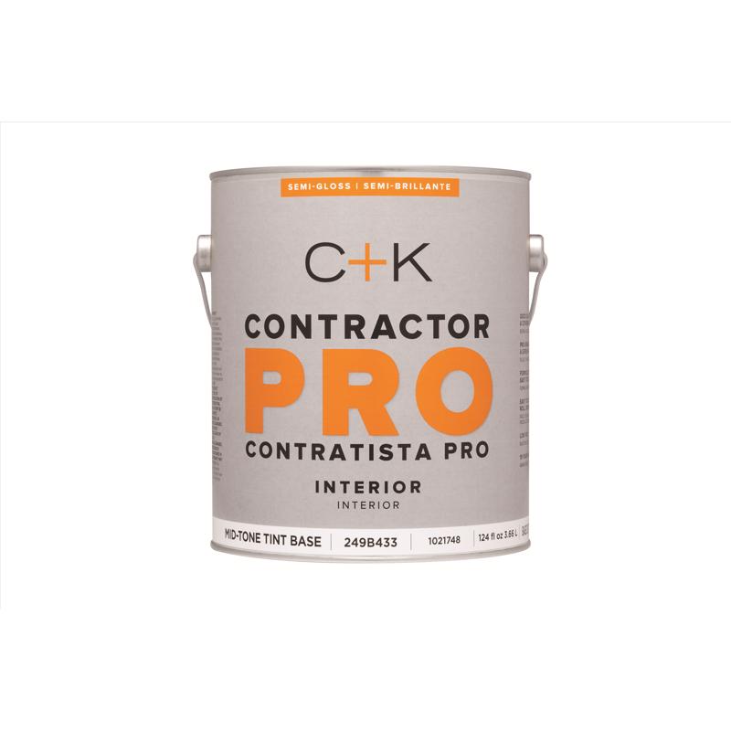 C+K Contractor Pro Semi-Gloss Tint Base Mid-Tone Base Paint Interior 1 gal