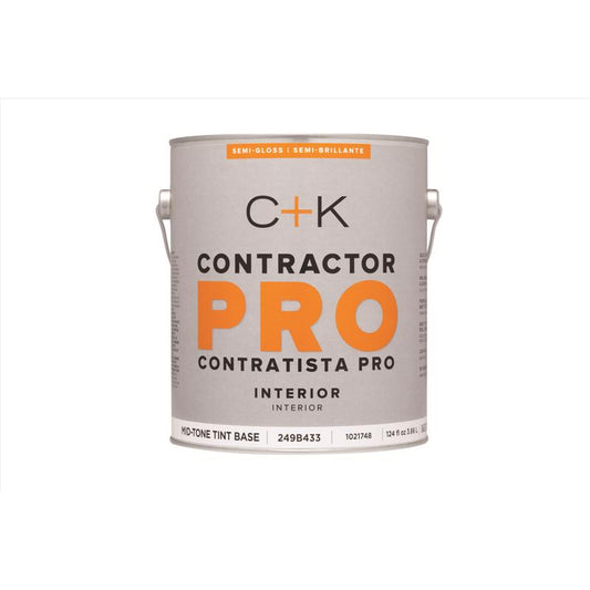 C+K Contractor Pro Semi-Gloss Tint Base Mid-Tone Base Paint Interior 1 gal