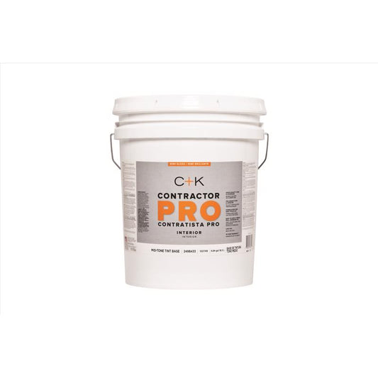 C+K Contractor Pro Semi-Gloss Tint Base Mid-Tone Base Paint Interior 5 gal