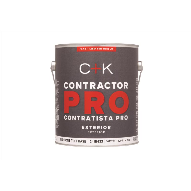 C+K Contractor Pro Flat Tint Base Mid-Tone Base Paint Exterior 1 gal