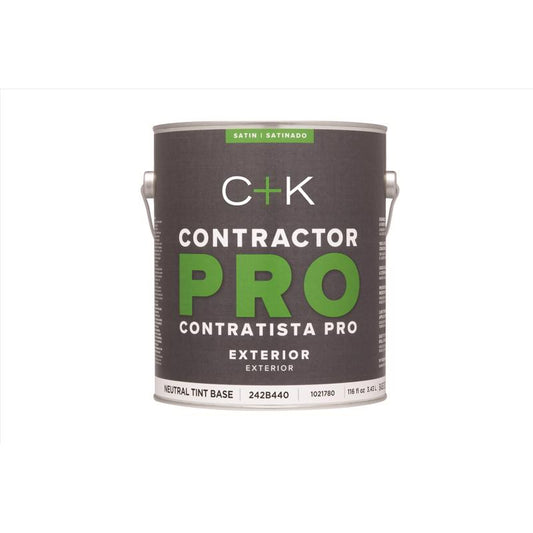 C+K Contractor Pro Satin Tint Base Neutral Base Paint Exterior 1 gal