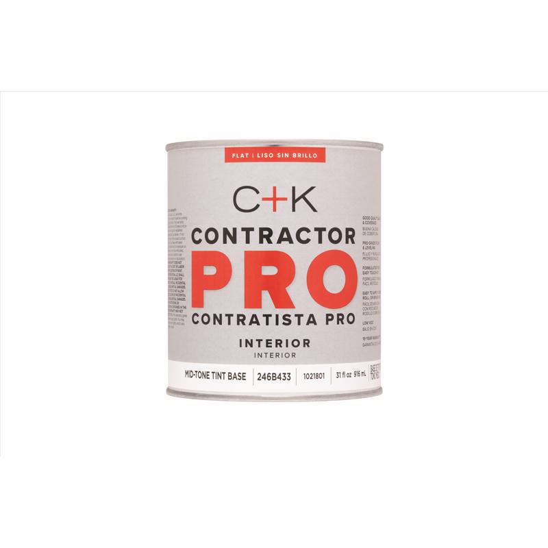 C+K Contractor Pro Flat Tint Base Mid-Tone Base Paint Interior 31 oz