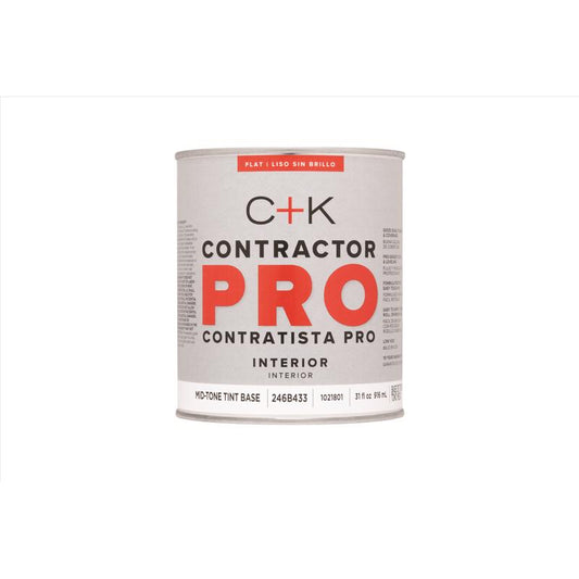 C+K Contractor Pro Flat Tint Base Mid-Tone Base Paint Interior 31 oz