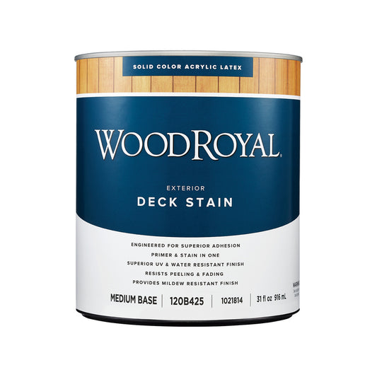 Ace Wood Royal Solid Tintable Flat Tint Base Medium Base Acrylic Latex Deck Stain 1 qt