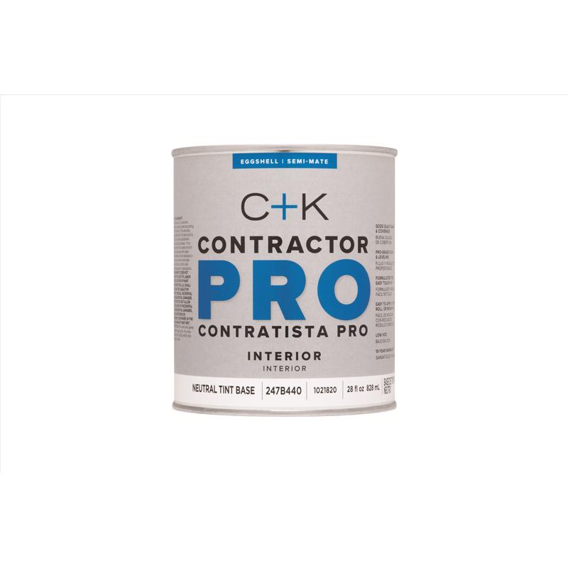 C+K Contractor Pro Eggshell Neutral Tint Base Paint Interior 1 qt