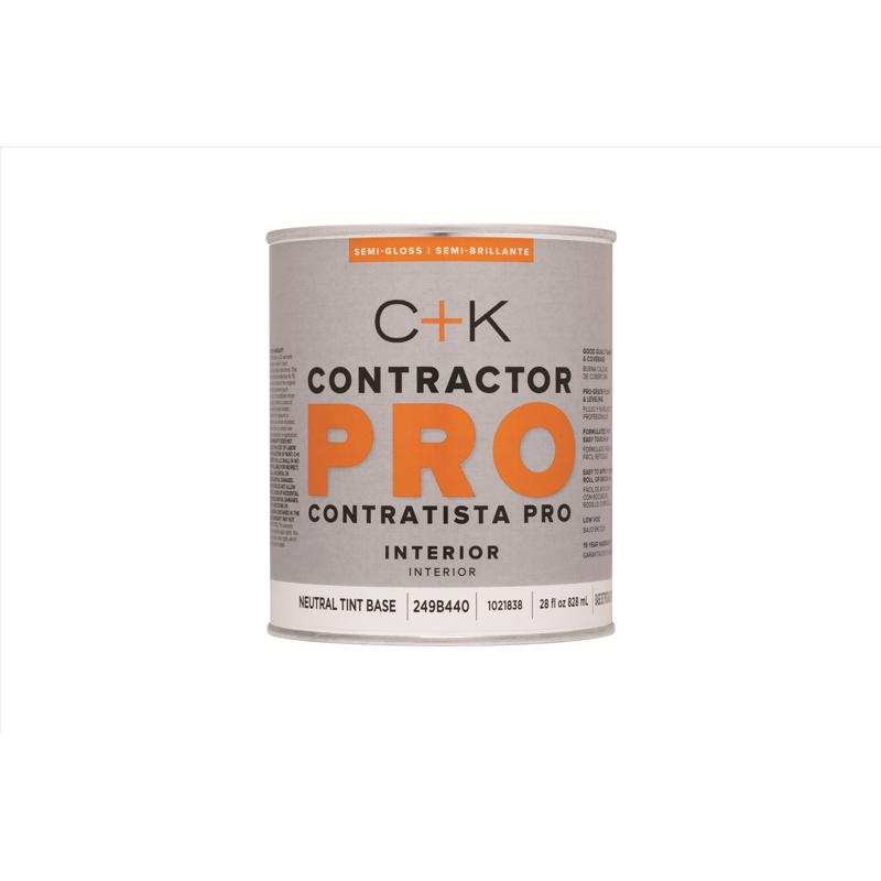 C+K Contractor Pro Semi-Gloss Tint Base Tint Base Paint Interior 1 qt