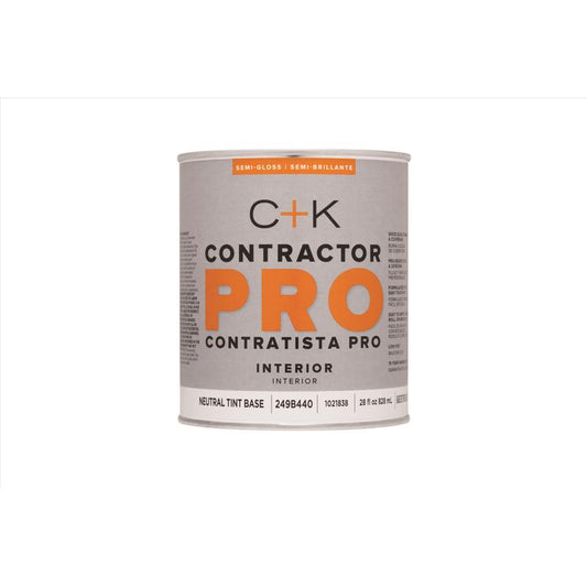 C+K Contractor Pro Semi-Gloss Tint Base Tint Base Paint Interior 1 qt