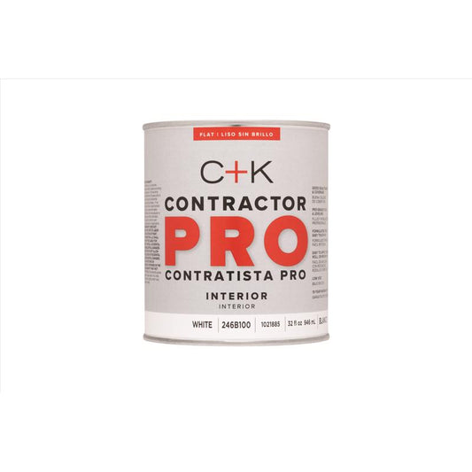 C+K Contractor Pro Flat White Paint Interior 1 qt