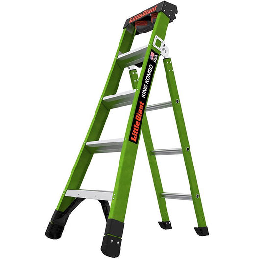 Little Giant King Kombo 5 ft. H Fiberglass Multi-Position Ladder Type IAA 375 lb. capacity