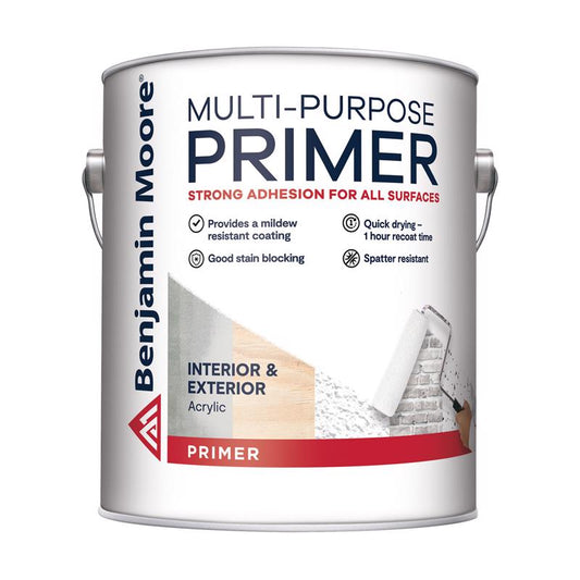 Benjamin Moore White Flat Water-Based Acrylic Primer 1 gal