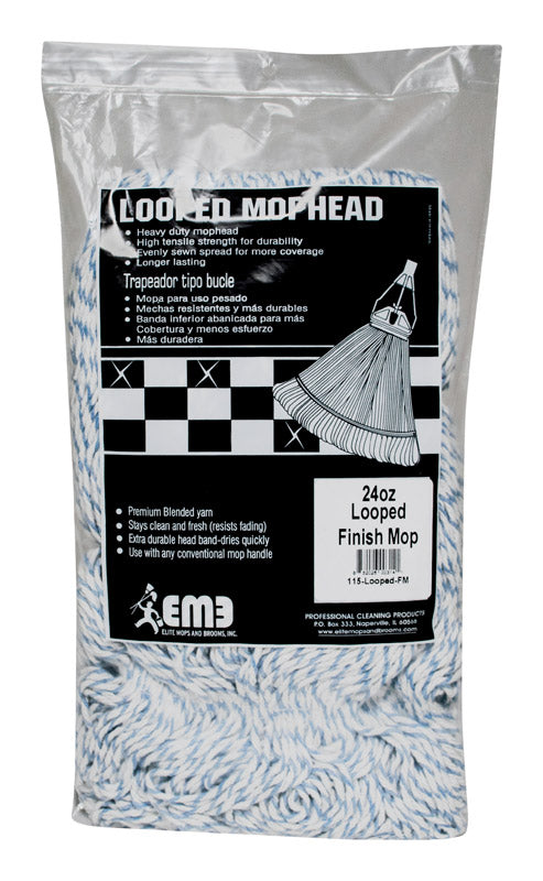 Elite Mops and Brooms 24 oz. Looped Cotton/Synthetic Blend Mop Refill 1 pk
