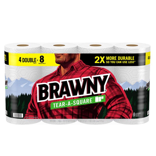 Brawny Tear-a-Square Paper Towels 100 sheet 2 ply 4 pk