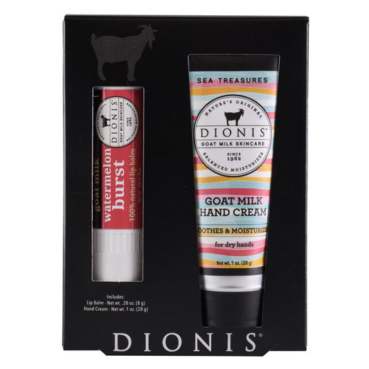 Dionis Goat Milk Skincare Sea Treasures And Watermelon Scent Hand Cream and Lip Balm 1.28 oz 1 pk