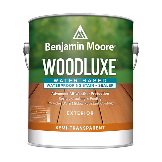 Benjamin Moore Woodluxe Semi-Transparent Clear Tint Water-Based Acrylic Latex Waterproofing Wood Sta