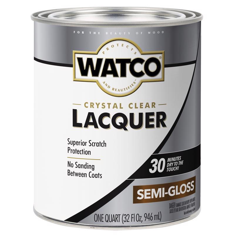 WATCO Semi-Gloss Crystal Clear Oil-Based Wood Finish Lacquer 1 qt