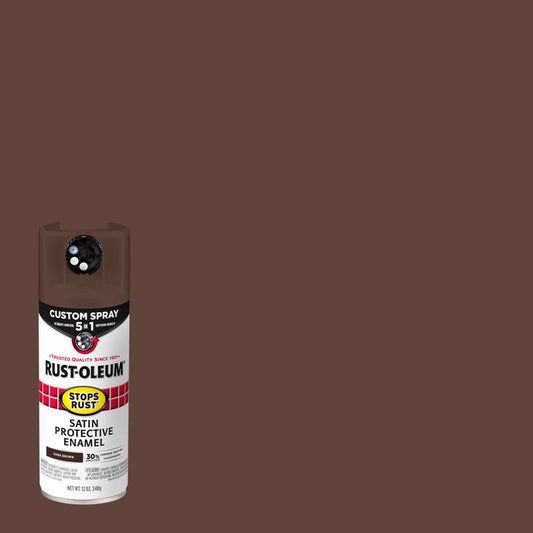 Rust-Oleum Stops Rust Indoor and Outdoor Satin Brown Oil Modified Alkyd Spray Paint 12 oz