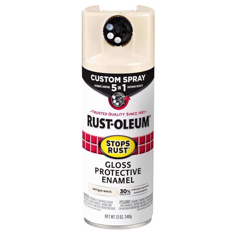 Rust-Oleum Stops Rust Indoor and Outdoor Gloss White Oil Modified Alkyd Spray Paint 12 oz