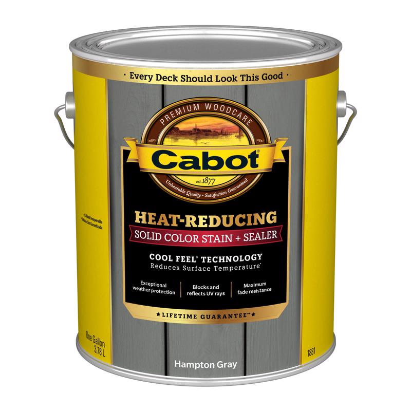 Cabot Heat-Reducing Solid Hampton Gray Water-Based Acrylic Stain and Sealer 1 gal