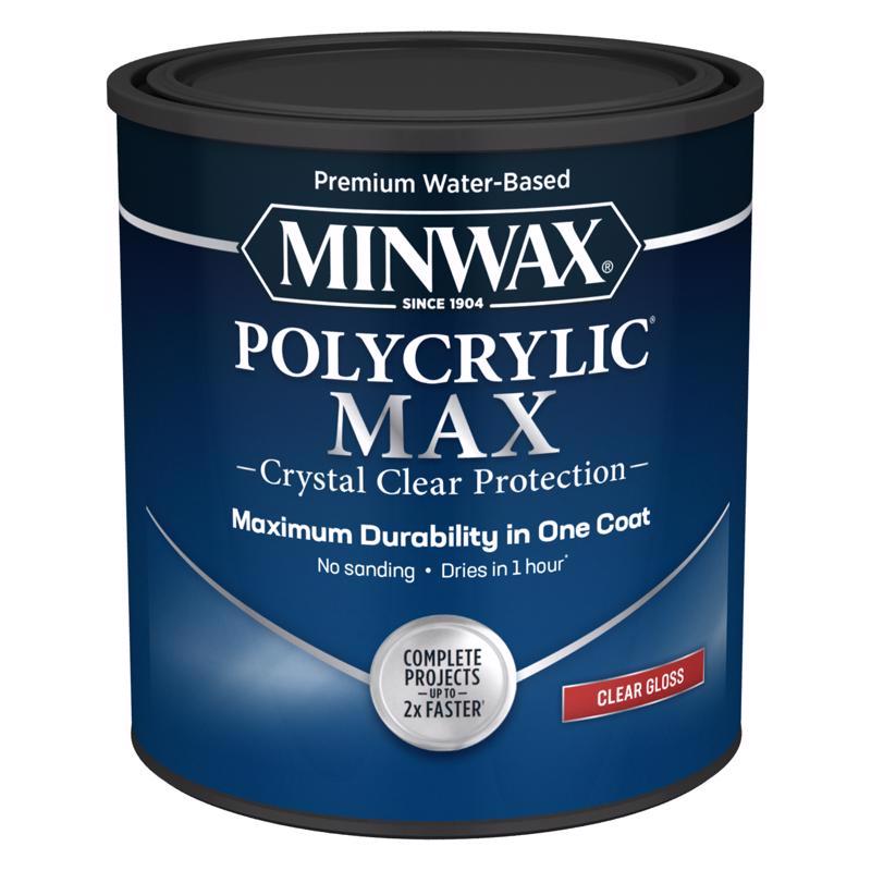 Minwax Polycrylic Max Gloss Clear Water-Based Polycrylic 1 qt