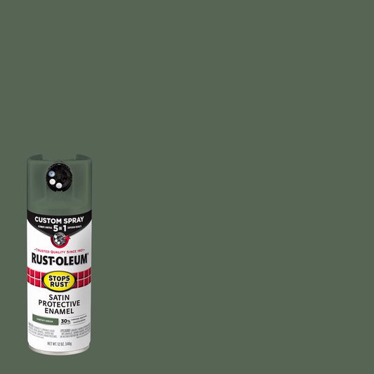 Rust-Oleum Stops Rust Satin Earthy Green Protective Enamel Spray Paint 12 oz