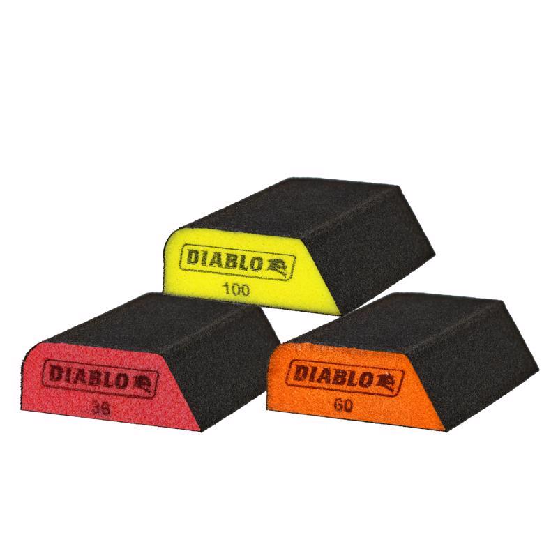 Diablo 4 in. L X 2-1/2 in. W X 1 in. Assorted Grit Assorted Dual Edge Sanding Sponge