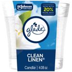 Glade Ivory Clean Linen Scent Air Freshener Candle 4.08 oz