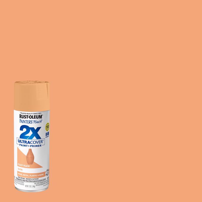 Rust-Oleum Painter's Touch Satin Fuzzy Peach Paint+Primer Spray Paint 12 oz
