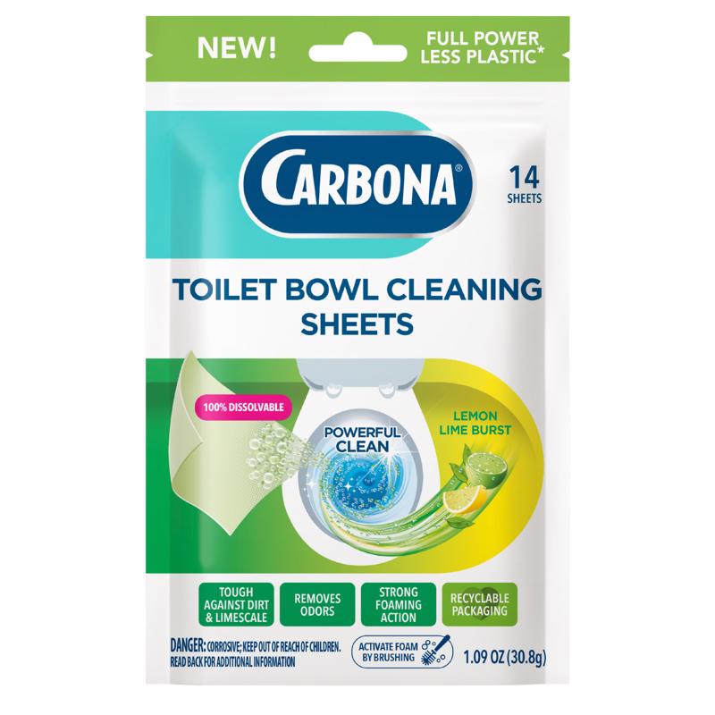 Carbona Lemon Lime Scent Toilet Bowl Cleaner 1.09 oz Wipes