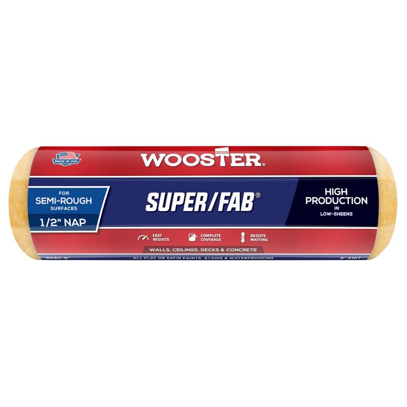 Wooster Super/Fab Knit 9 in. W X 1/2 in. Regular Paint Roller Cover 1 pk
