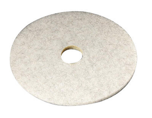 3M Natural Blend 20 in. D Non-Woven Natural/Polyester Fiber Floor Polishing Pad White