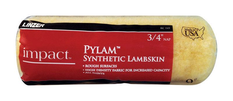 Linzer Impact Pylam Synthetic Lambskin 9 in. W X 3/4 in. Regular Paint Roller Cover 1 pk