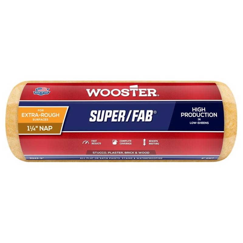 Wooster Super/Fab Knit 9 in. W X 1-1/4 in. Regular Paint Roller Cover 1 pk