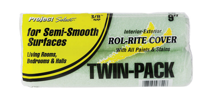 Linzer Rol-Rite Fabric 9 in. W X 3/8 in. Regular Paint Roller Cover 2 pk