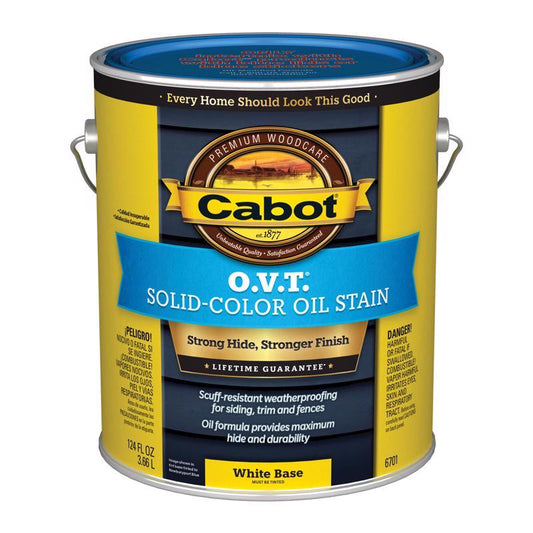 Cabot O.V.T. Low VOC Solid Tintable White Base Oil-Based Stain 1 gal