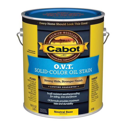 Cabot O.V.T. Low VOC Solid Tintable Neutral Base Oil-Based Stain 1 gal