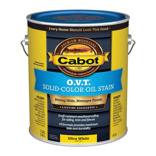 Cabot O.V.T. Low VOC Solid Tintable Ultra White Oil-Based Stain 1 gal