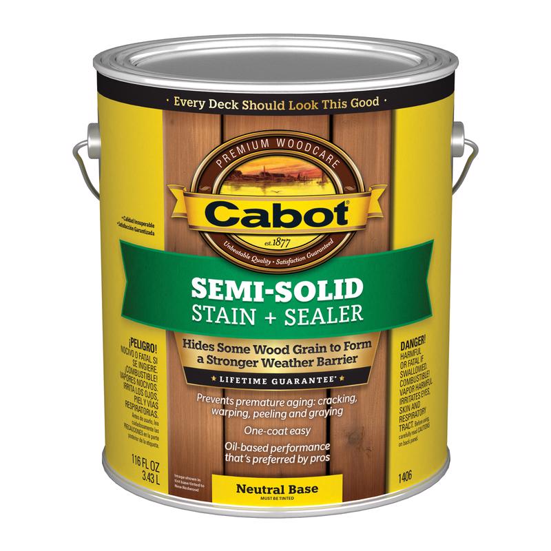 Cabot Semi-Solid Semi-Solid Tintable Neutral Base Oil-Based Deck and Siding Stain 1 gal