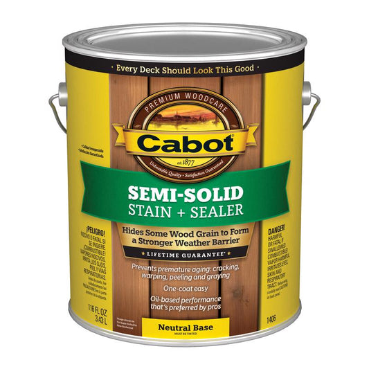 Cabot Semi-Solid Semi-Solid Tintable Neutral Base Oil-Based Deck and Siding Stain 1 gal