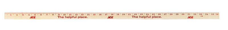 Ace 36 in. L X 1-1/8 in. W Wood Yardstick