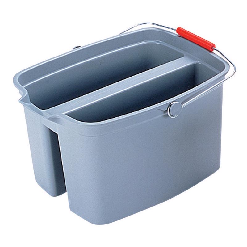 Rubbermaid 19 qt Rectangular Double Pail Gray