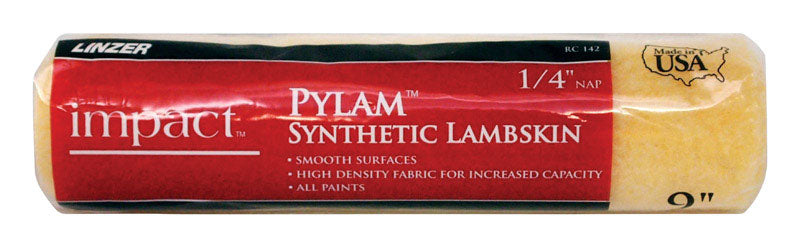 Linzer Impact Pylam Synthetic Lambskin 9 in. W X 1/4 in. Regular Paint Roller Cover 1 pk