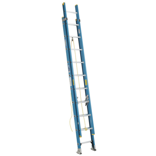 Werner 20 ft. H Fiberglass Extension Ladder Type I 250 lb. capacity
