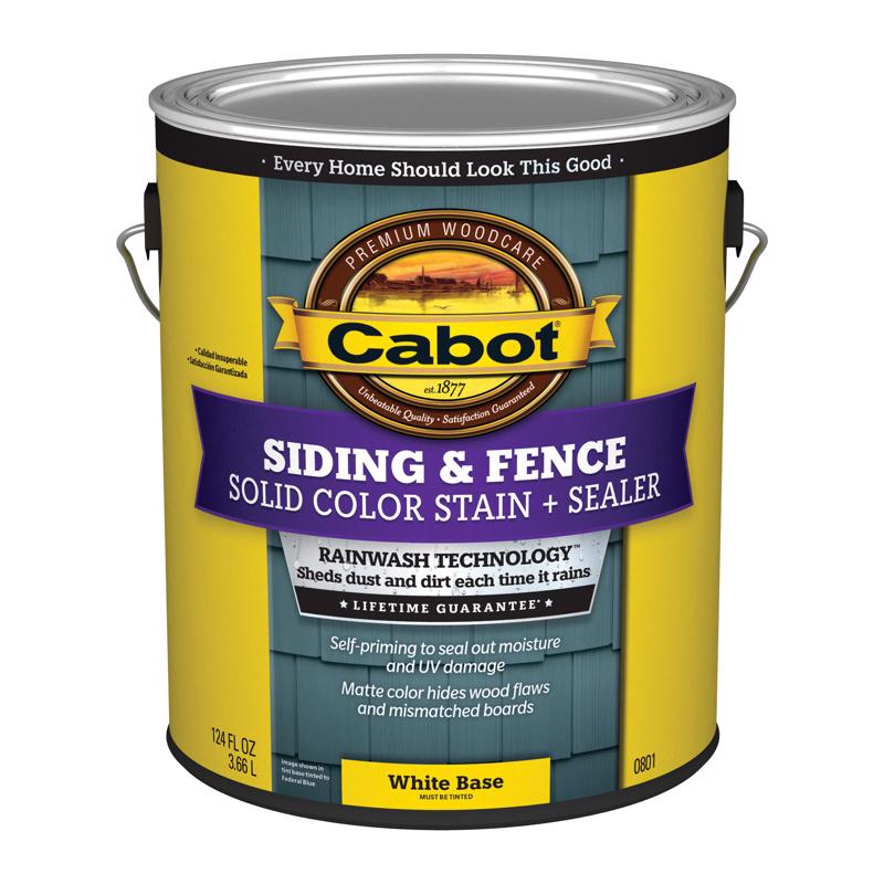 Cabot Siding & Fence Solid Tintable White Base Stain and Sealer 1 gal