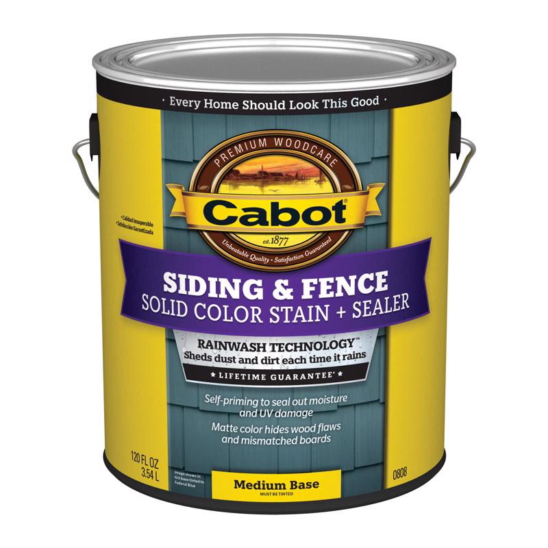 Cabot Siding & Fence Solid Tintable Medium Base Stain and Sealer 1 gal