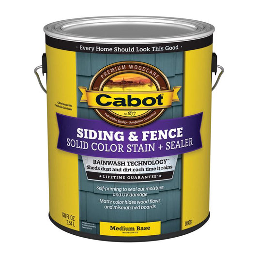 Cabot Siding & Fence Solid Tintable Medium Base Stain and Sealer 1 gal