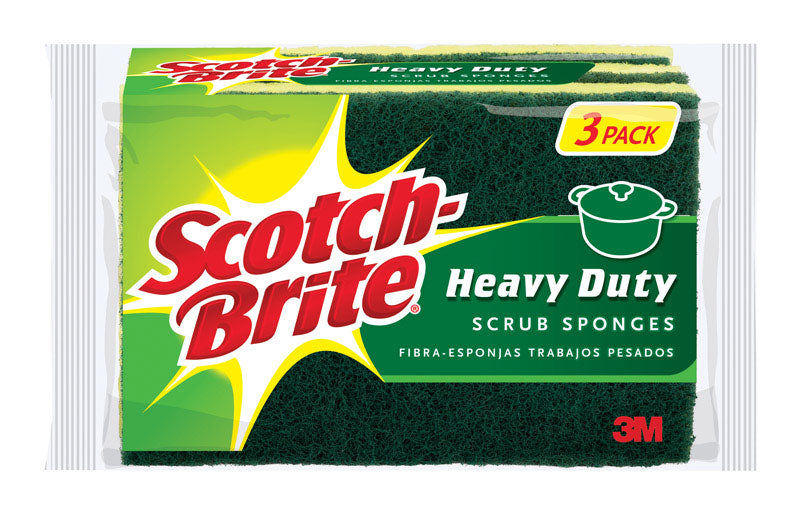 Scotch-Brite Heavy Duty Sponge For Pots and Pans 4.5 in. L 3 pk