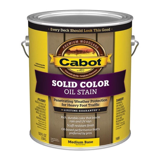 Cabot Solid Color Oil Solid Tintable Medium Base Medium Base Alkyd Deck Stain 1 gal