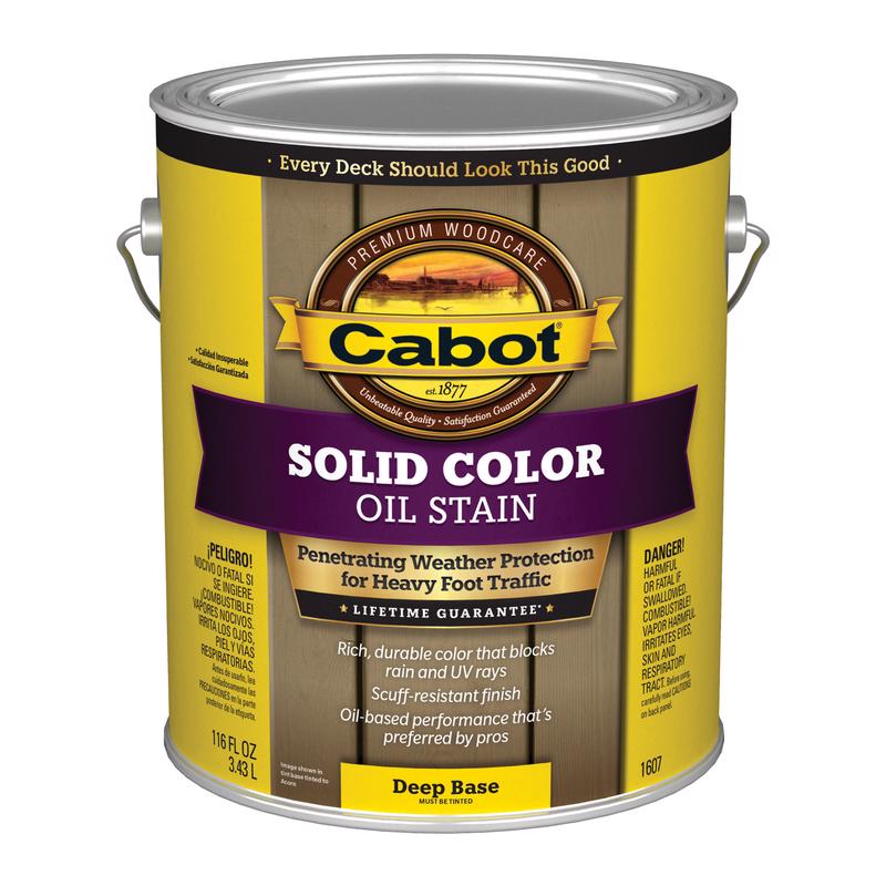 Cabot Solid Color Oil Solid Tintable Deep Base Deep Base Alkyd Deck Stain 1 gal