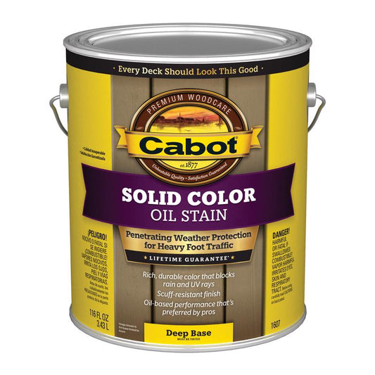 Cabot Solid Color Oil Solid Tintable Deep Base Deep Base Alkyd Deck Stain 1 gal