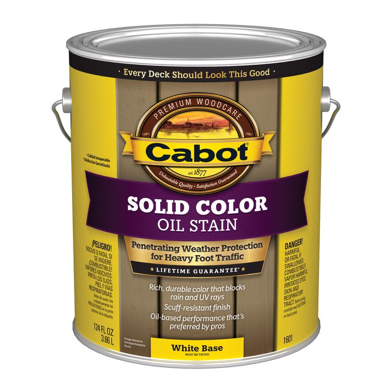 Cabot Solid Color Oil Solid Tintable White Base White Base Alkyd Deck Stain 1 gal